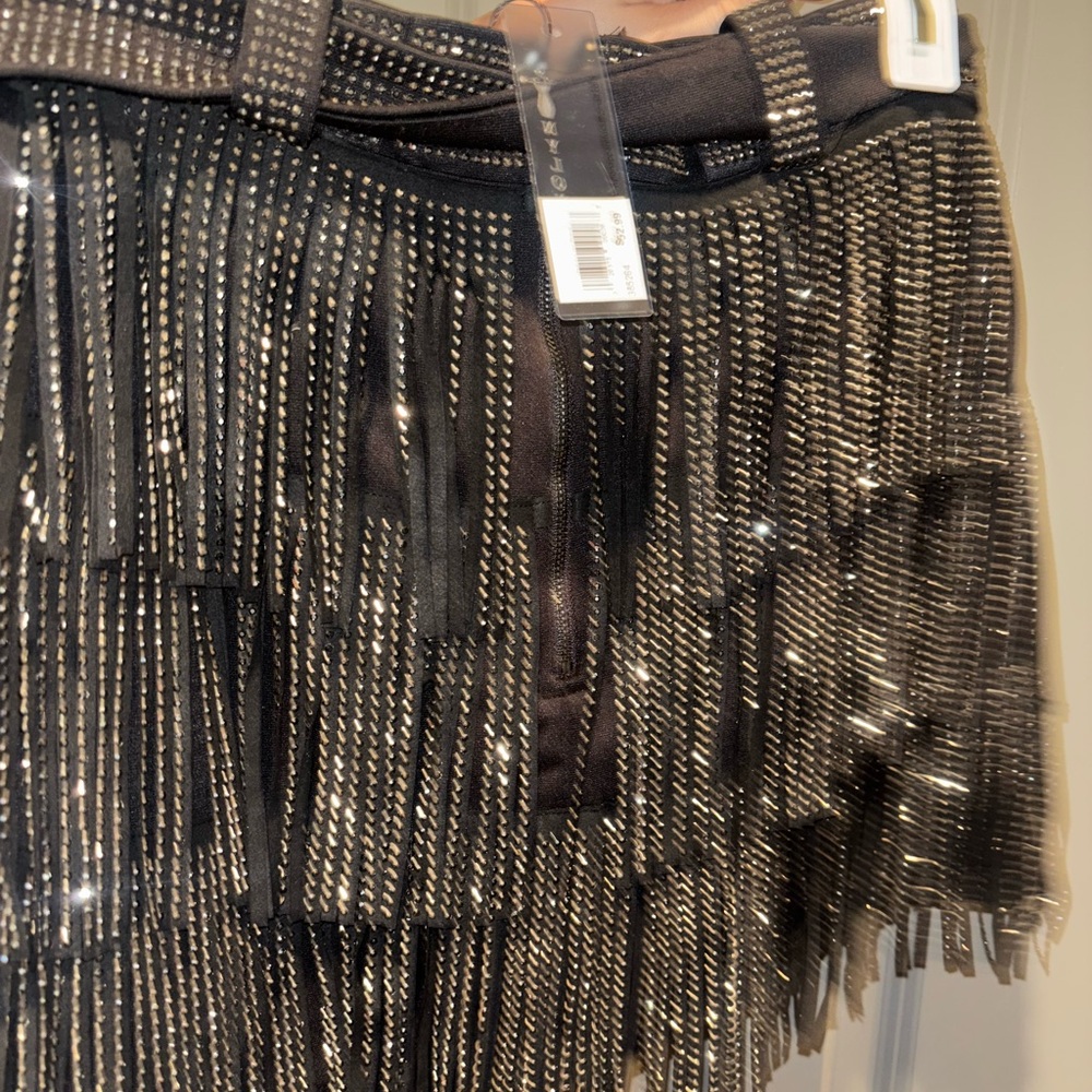 Black Studded Fringe Skirt - Picture 2 of 4